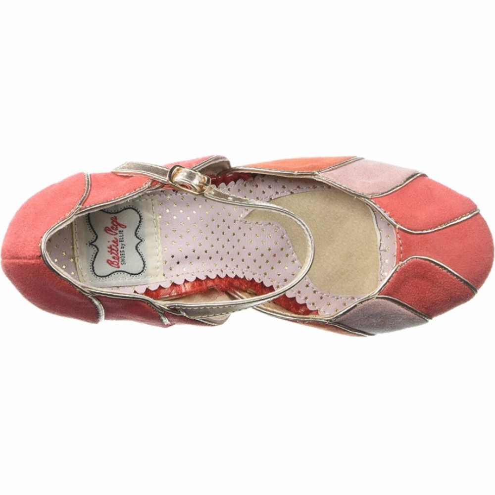 Bettie Page Peach Suede Kathryn Vintage Retro 60s Groovy Pinup Style Pum… - Picture 6 of 7